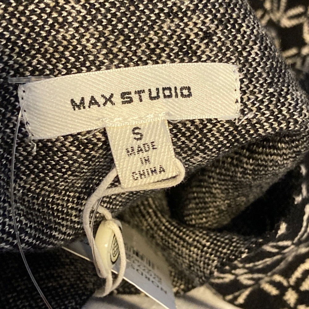 MAX STUDIO Black Bone Geometric Knit A-Line Skirt 2707712 Small - Picture 3 of 7